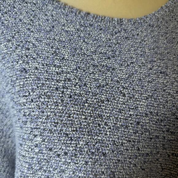 PureJill Mixed Yarn Crew Neck Kimono Pullover Sweater Black/Lavender XLarge - Picture 7 of 10